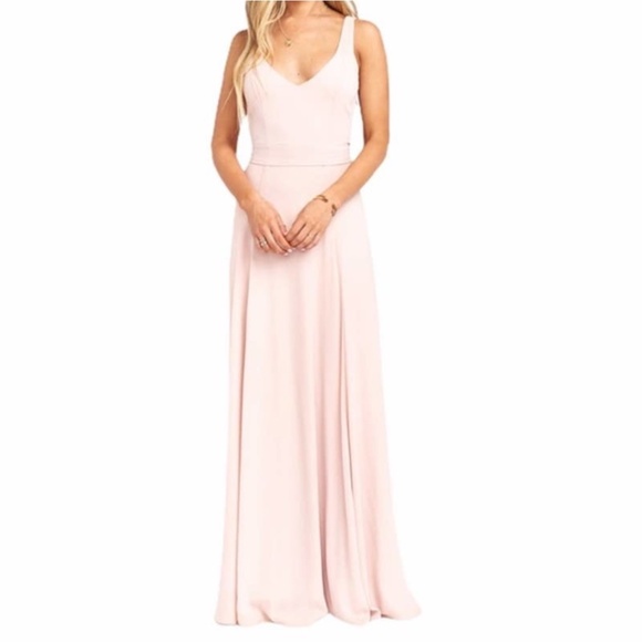 Show Me Your Mumu Jenn Maxi Dress in Dusty Blush Crisp - Picture 1 of 4